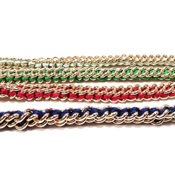 GAP Women's Box Link Braided Multi Color Rainbow Bracelet Set of 4 NWT 75 - Picture 7 of 9